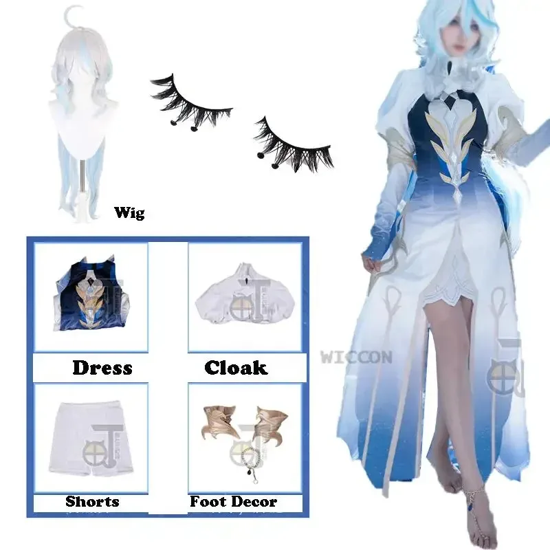 

Genshin Focalors Furina Goddesses Cosplay Costume Wig Dress Operatic Drama Suit Halloween Party Women Cosplay Fancy Dress