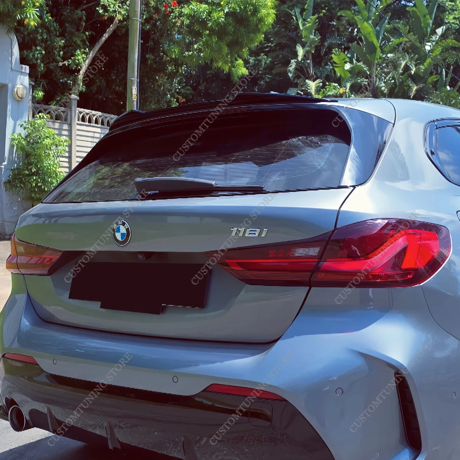 قبعات سبويلر خلفية ABS باللون الأسود اللامع تمديد لسيارات BMW F40 116i 116d 118d 118i 120i 120d 2019-2024 ضبط أطقم هيكل الجناح الخلفي #2