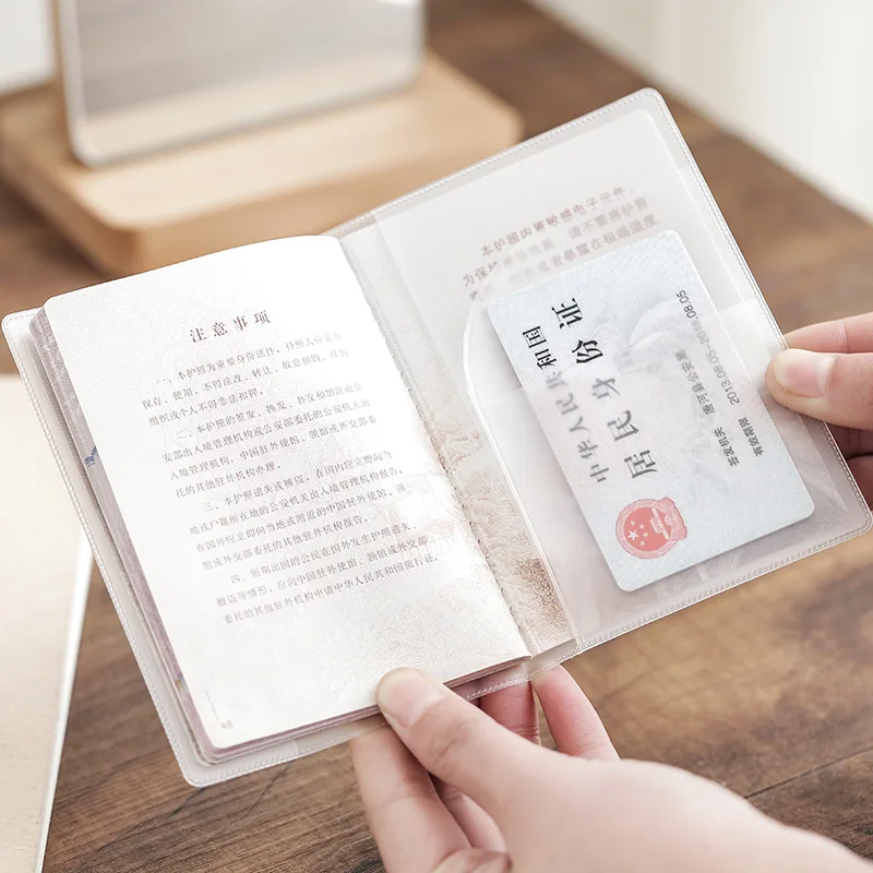 Fashion Transparent Starlight Passport Cover Girls Travel Ticket ID Credit Card Holders PVC Jelly Color Laser Passport Holder