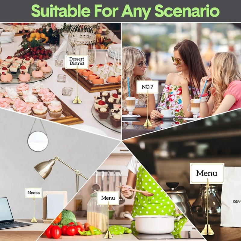 12Pcs Table Number Holders 9 Inch Place Card Holder With Alligator Clip Metal Table Card Holders Table Number Stands