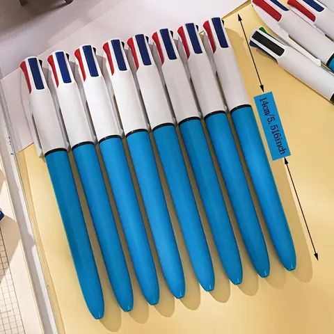 3/6/12 st 4-färgad modeinfällbar kulspetspenna med 1,0 mm medelstor spets 4-i-1 färgad kulspetspenna för brevpapper 12 best sales 4-i-1-penna - №4