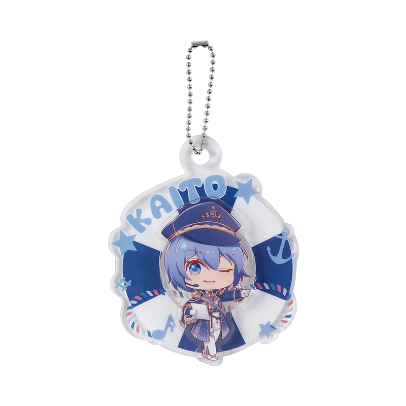 Moeyu Kaito colgante giratorio acrílico dibujos animados Hatsune Miku Luka llavero Anime Len Rin Meiko caja ciega llavero accesorios para bolsa