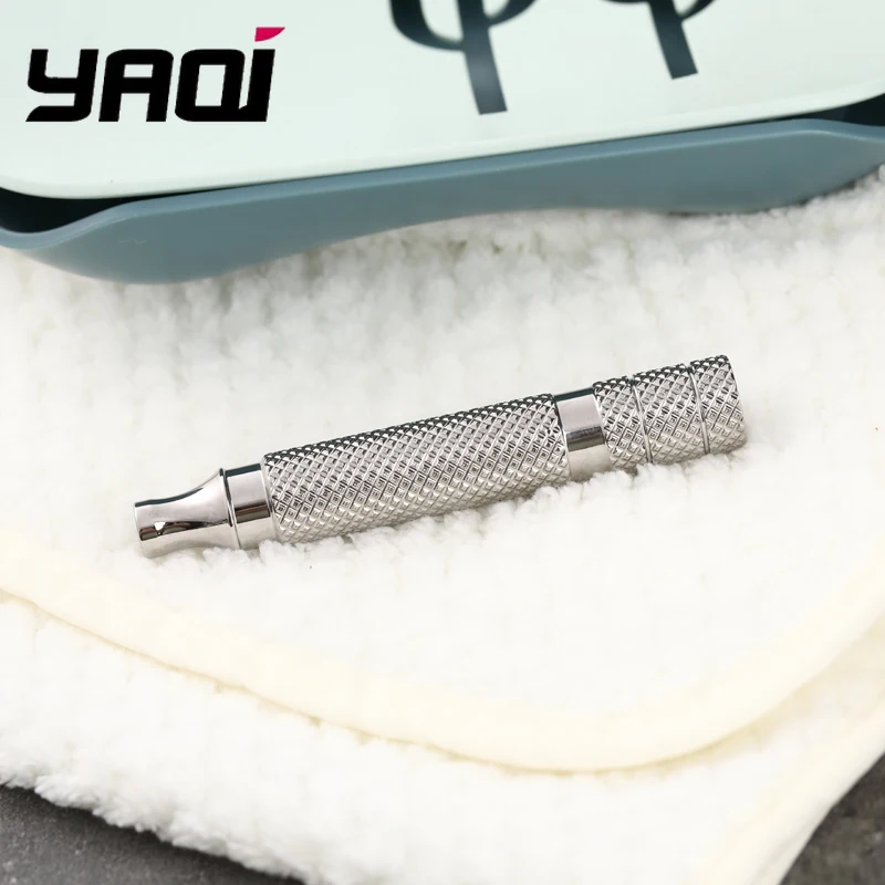 YAQI 2026 Razor Handle YAQI Polished Titanium Men Safety Razor Handle