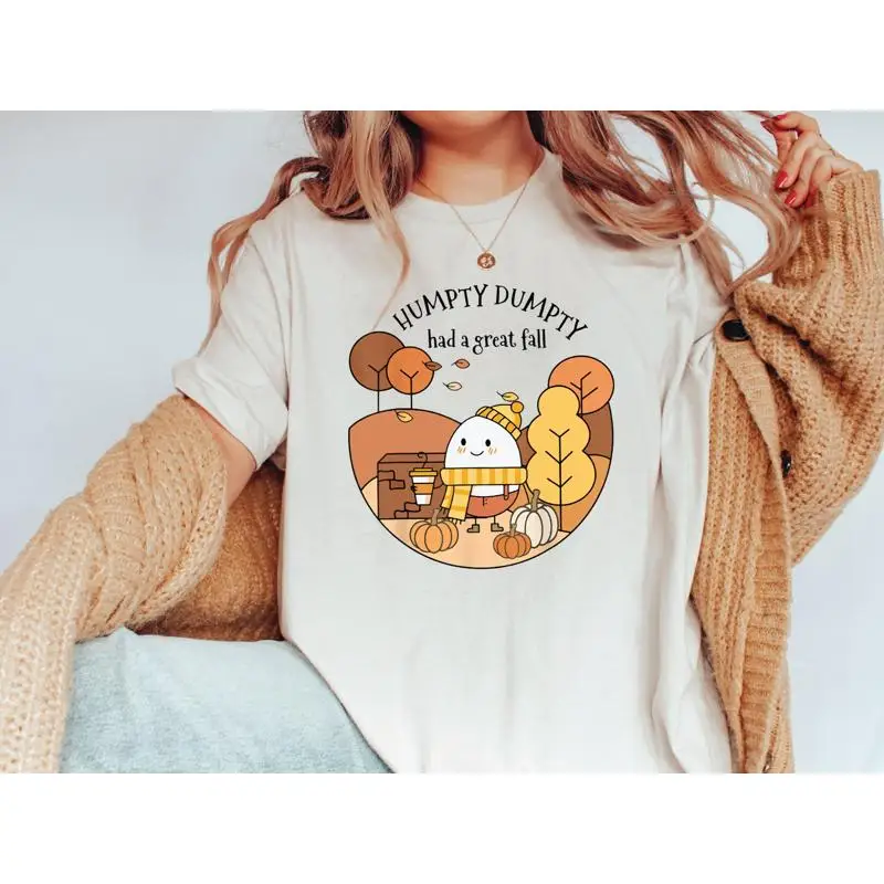 Divertido Humpty Dumpty tenía una gran caída camiseta vivero rima vibraciones dulce calabazas de Acción de Gracias
