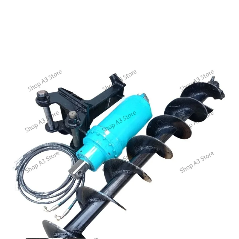 Excavator skid steering backhoe loader hydraulic drilling earth auger drilling post hole digger a set of auger