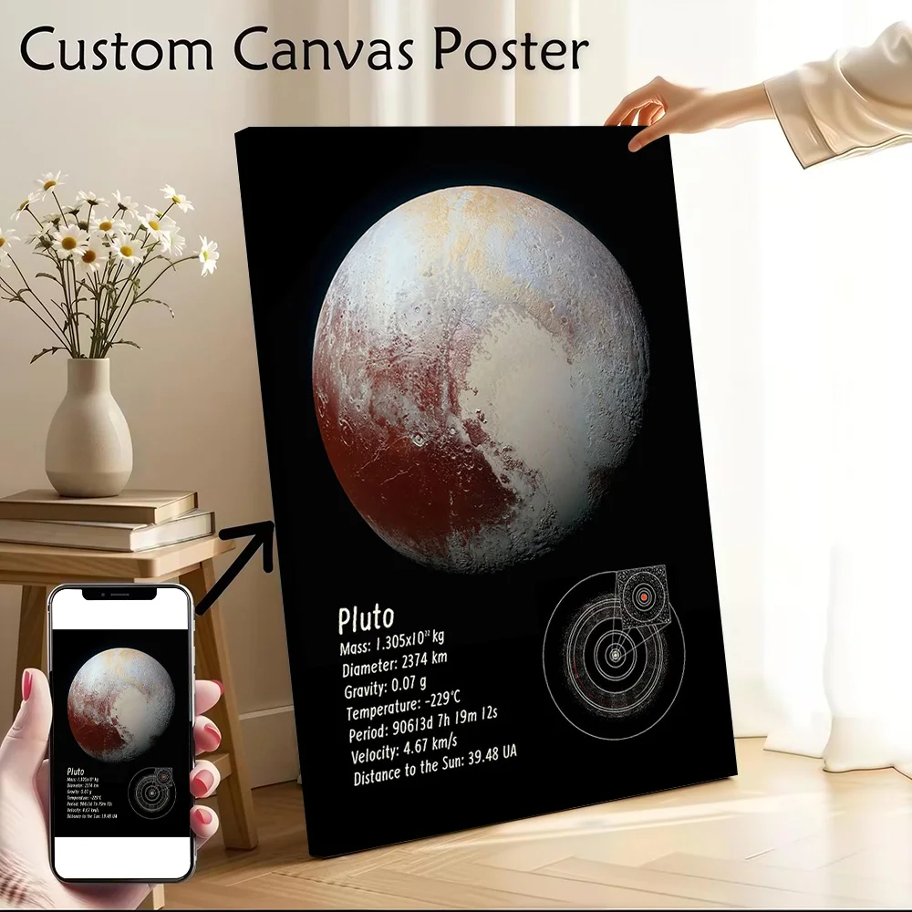 Pluto Canvas Wall Arts Poster Customizable Pictures Printing for Room Wand Deko Modern Home Decoration Ornaments Bathroom Decor