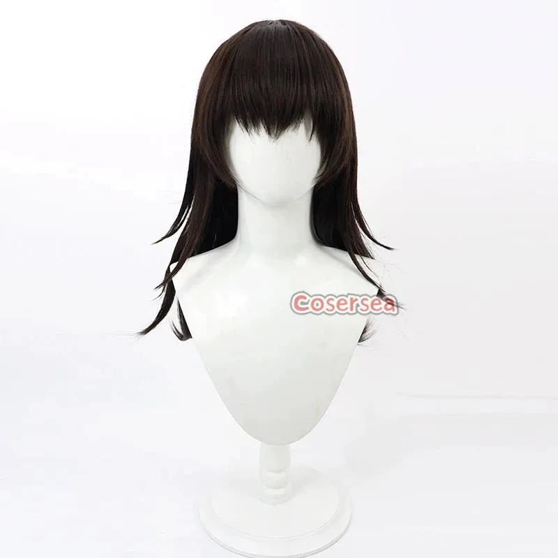 Cosersea Shinjiro Aragaki 코스프레 가발 페르소나 3 Shinjiro Aragaki 50cm 롱 다크 브라운 Cos 가발 합성 머리 내열성