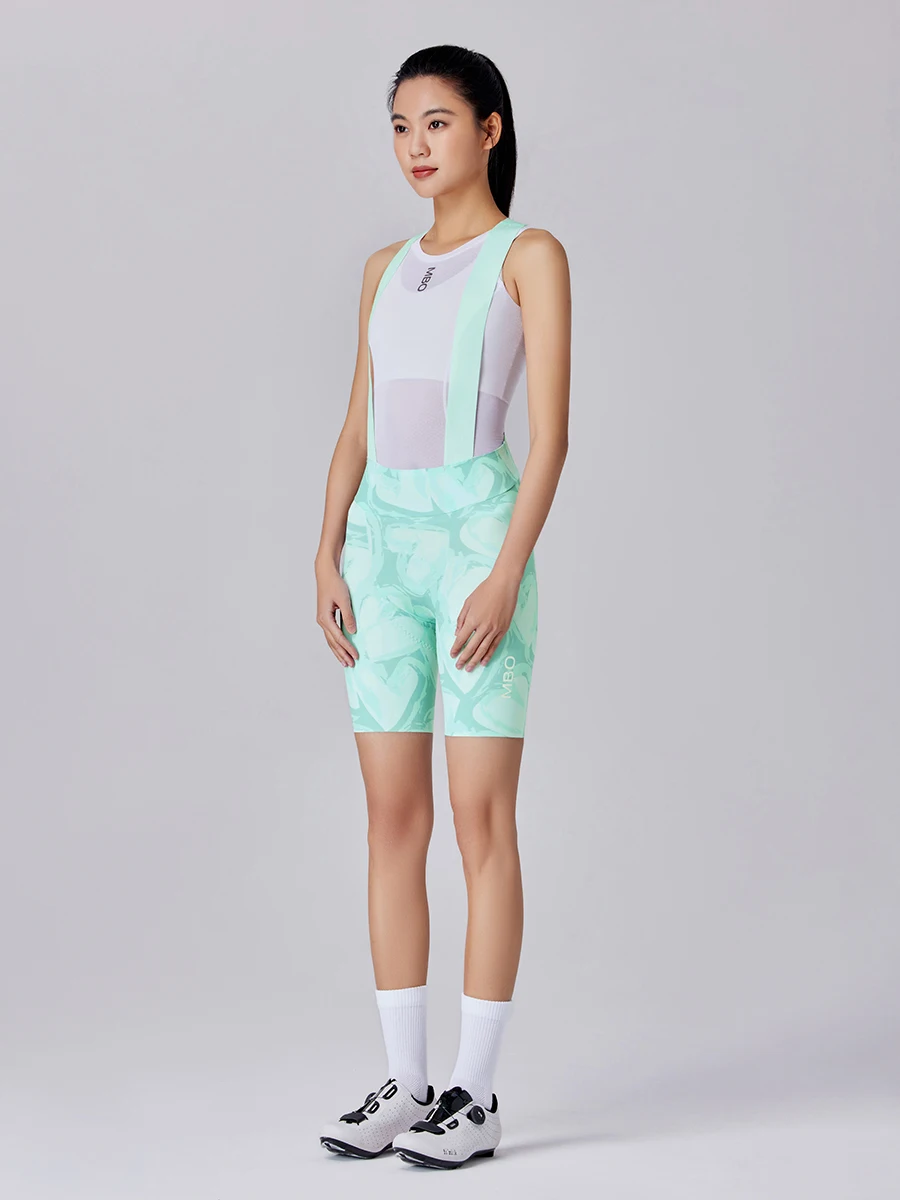 MBO ركوب الدراجات قصيرة سلس تنفس الدراجات المرايل عاكسة مريحة ركوب الدراجات مريلة السراويل للنساء