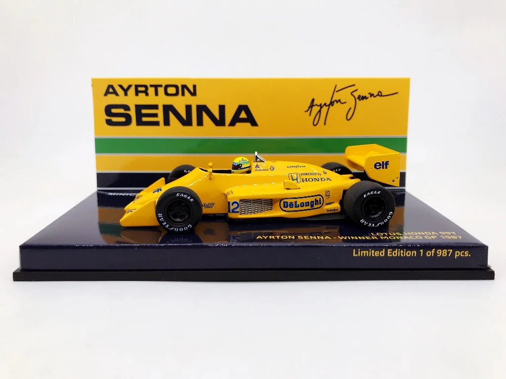 Minichamps 1:43 F1 99T 1987 Ayrton Senna Da Silva Monaco Simulation Limited Edition Resin Metal Static Car Model Toy Gift