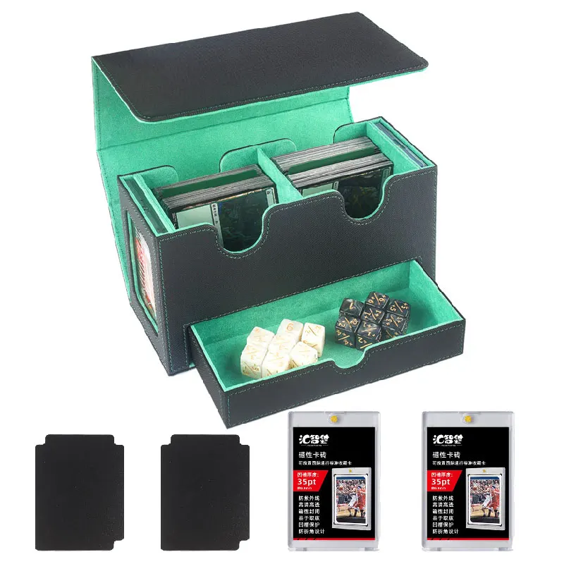 [صندوق تخزين سطح المكتب لبطاقات TCG - حافظة ألعاب ثلاثية الأكمام مع إغلاق مغناطيسي، تناسب أكثر من 100 بطاقة. #1