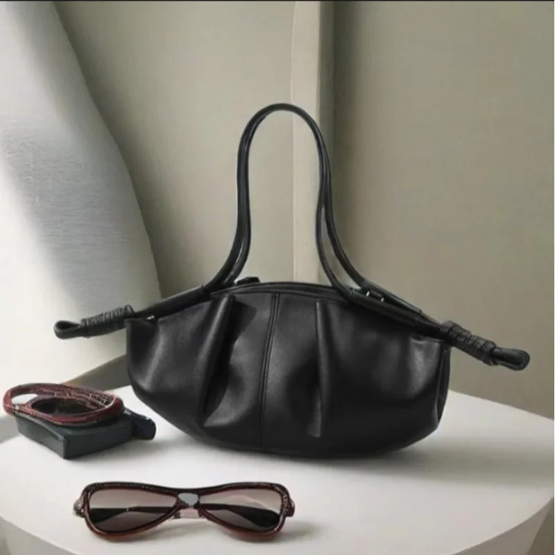 

Women's Handbag High-end Korean Style Designer Pleated Cloud Shoulder Crossbody Bag Ladies Textured Commuter Messenger Bag