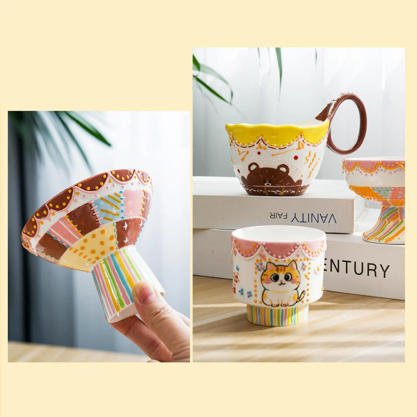 

Набор из 6 керамических чашек с гладким краем, легкие, для творчества, многофункциональные, для рисования и DIY-проектов