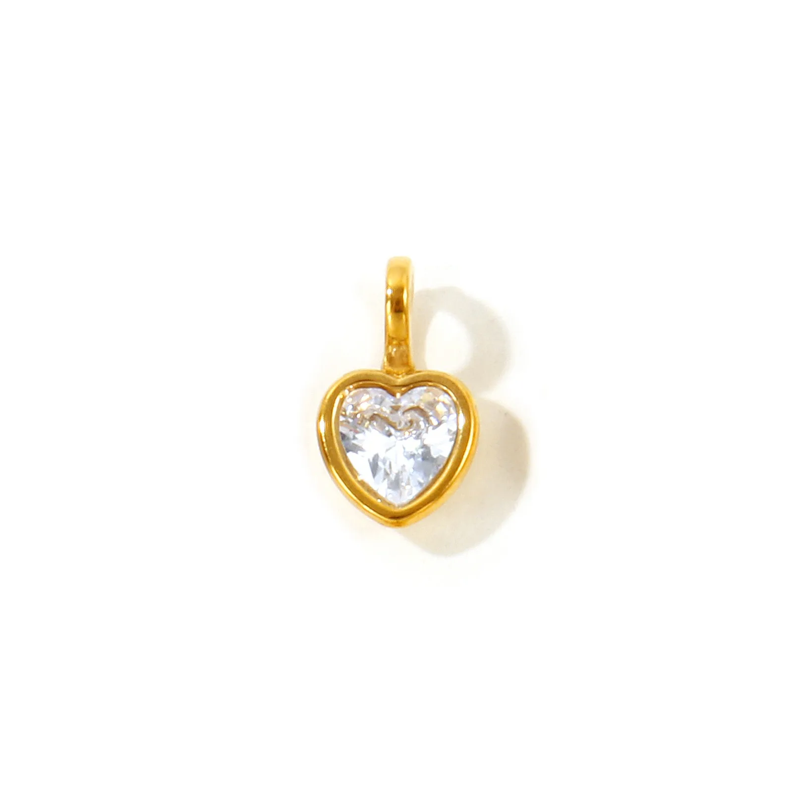 5 Stück Kubische Zirkonia Mini-Anhänger Geometrisches Herz Stern 18K Vergoldeter 304 Edelstahl Anhänger DIY Halskette Schmuck Großhandel – Detail 1