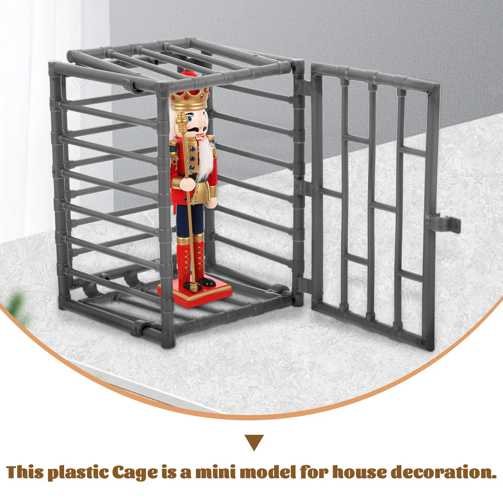 2 Pcs Beast Fence Model Mini House Cage Adornment Decorative Storage Toy DIY Tool Props Miniature Plastic Outdoor Toys