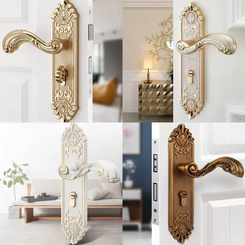 European Style Modern External Long Front Door Handle Set Lever Door Handle on Plate