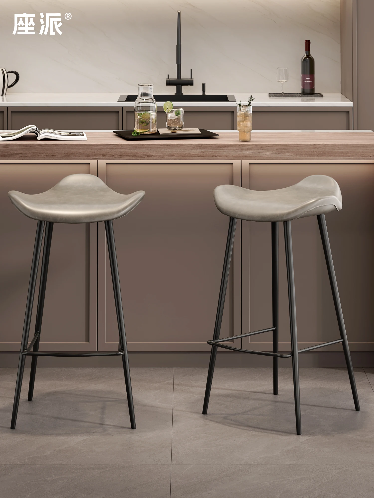 

Bar chair Home high Chinese high stool stool Island Retro style