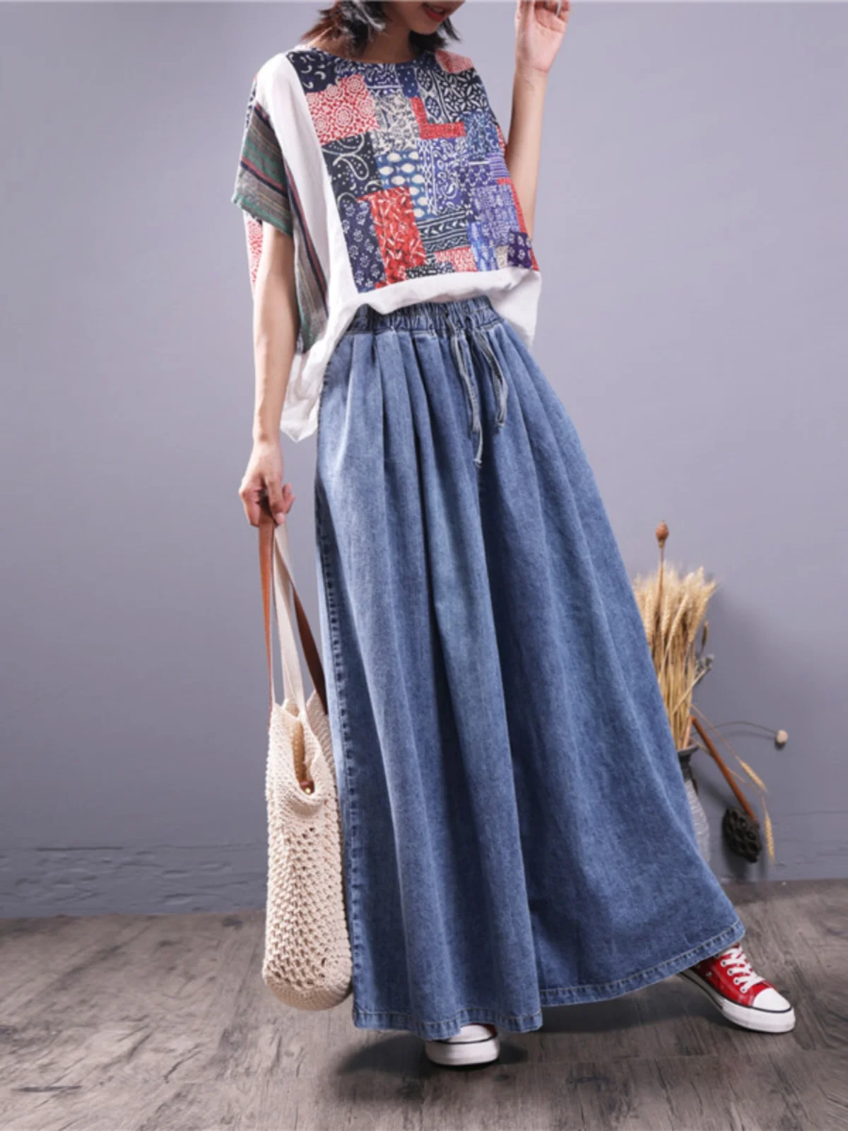 

Свободные широкие джинсы-фонарики, женские повседневные утягивающие брюки с высокой талией и девятью точками, хлопковые эластичные джинсовые брюки, весна-осень