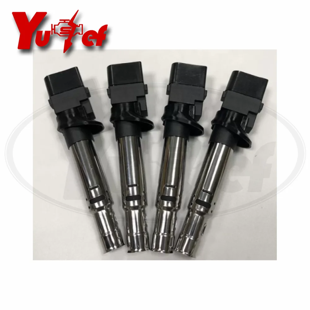 4pcs 022905715B 022905715 022905715A High Voltage Ignition Coil For VW Passat R32 for Audi TT A3 3.2 3.6 VR6 24V 2007-2010