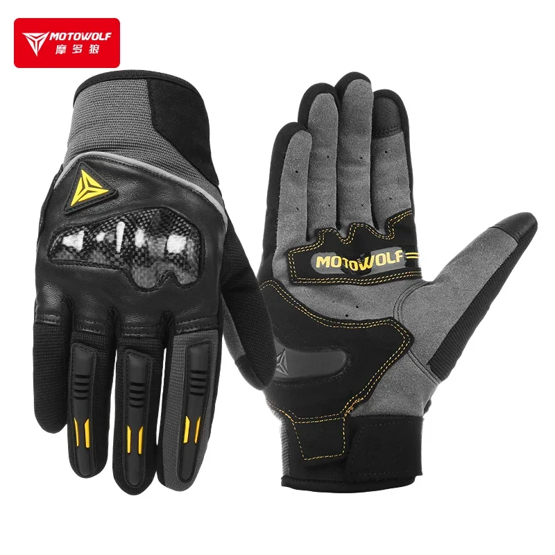 Motowolf Motorcycle Anti Drop Breathable Half Finger Protective Gloves Racing Men's Full Finger Touch Screen Gloves Ls2