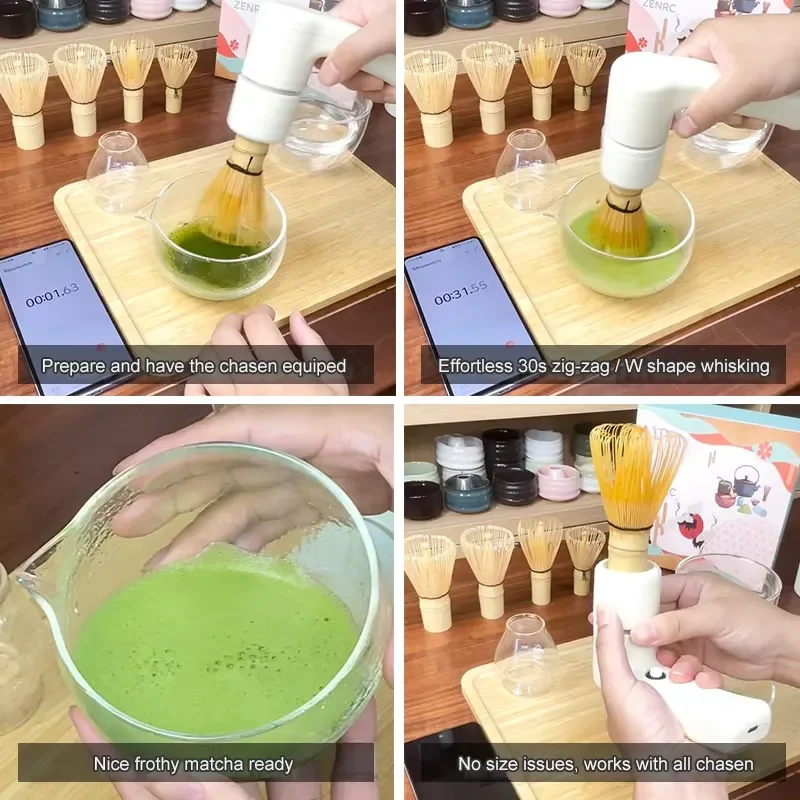 Portable Electric Matcha Whisk Handheld Milk Frother USB Rechargeable Foam Maker for Tea Coffee Latte Kitchen Gadget Tool