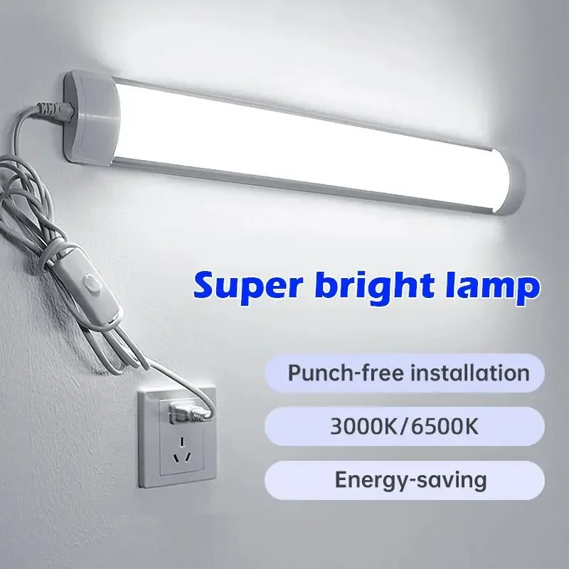 

Светодиодные светильники для кухни под шкафом, лампа A85-220V, 10 Вт, 20 Вт, супер яркая светодиодная трубка с выключателем 1,8 м для дома, спальни, внутренние лампы