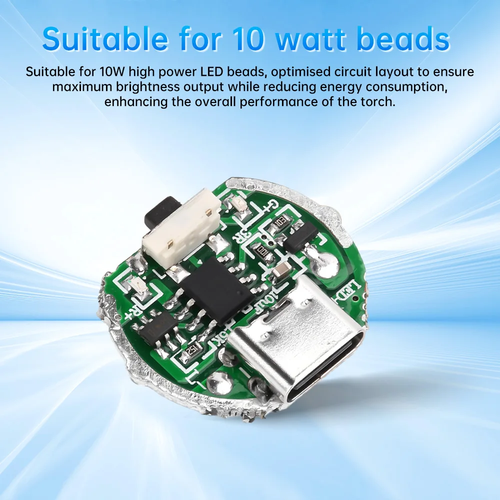 10W Flashlight Control Board Brightness Adjustable Battery Management Module Charging Protection Board with switch