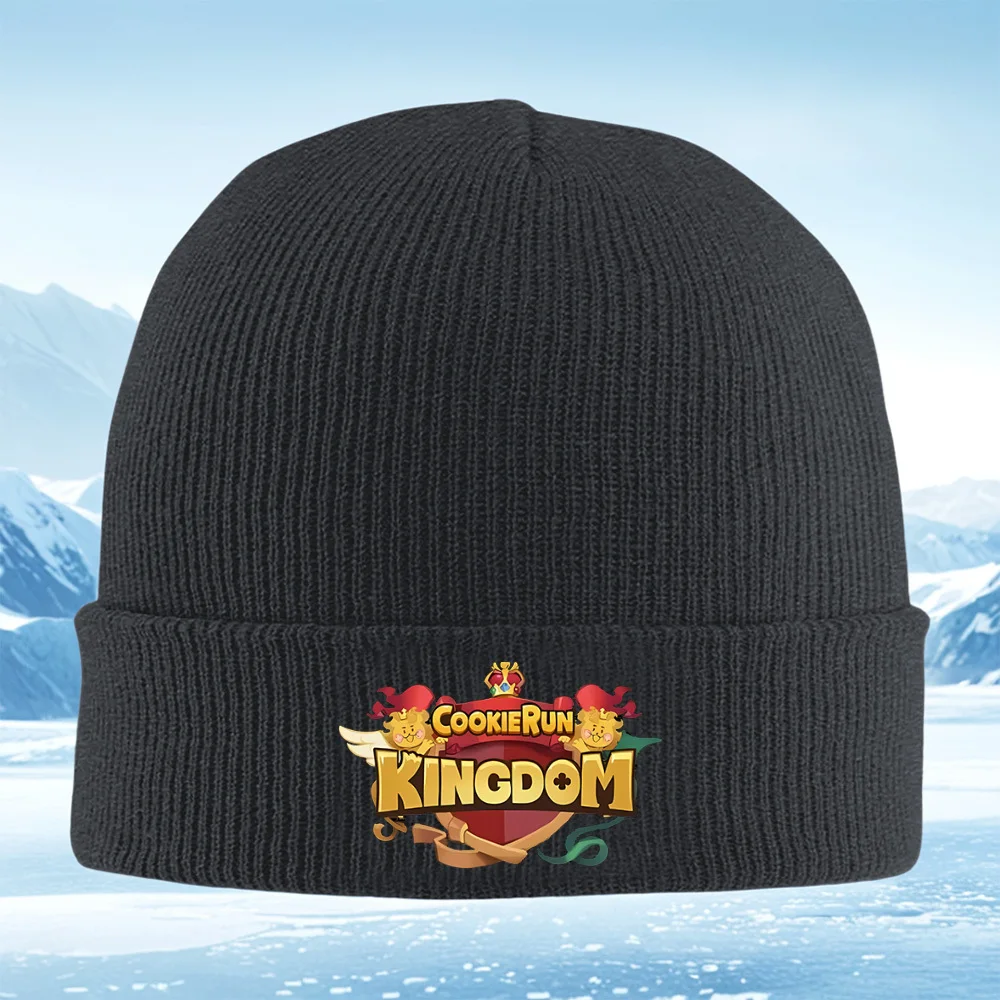 كوكي تشغيل المملكة الحروف الذهبية درع تاج الرجال النساء للجنسين محبوك قبعة قبعة صوفية قبعة الشتاء الحرارية الدافئة عيد الميلاد Ou