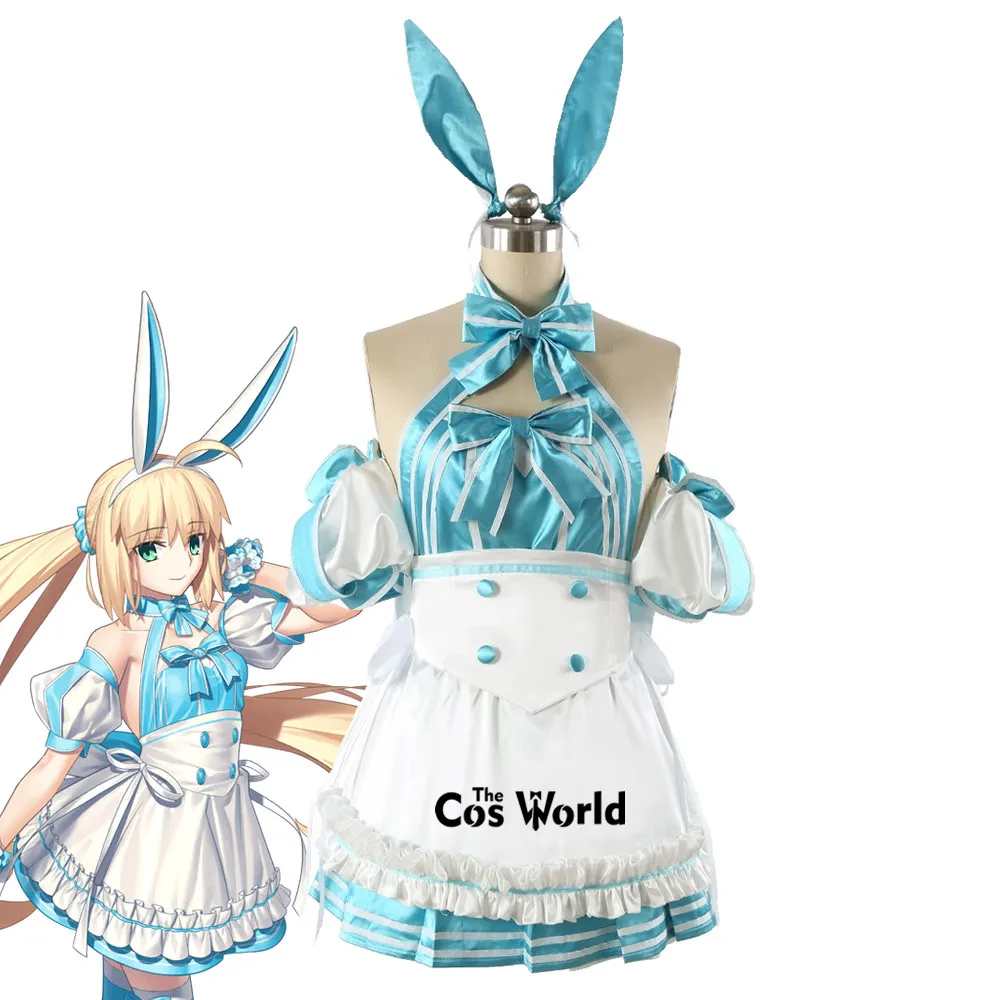 FGO Fate Grand Order Altria Pendragon Caster Berserker Bunny Uniform Outfits Anime Games Cosplay Costumes