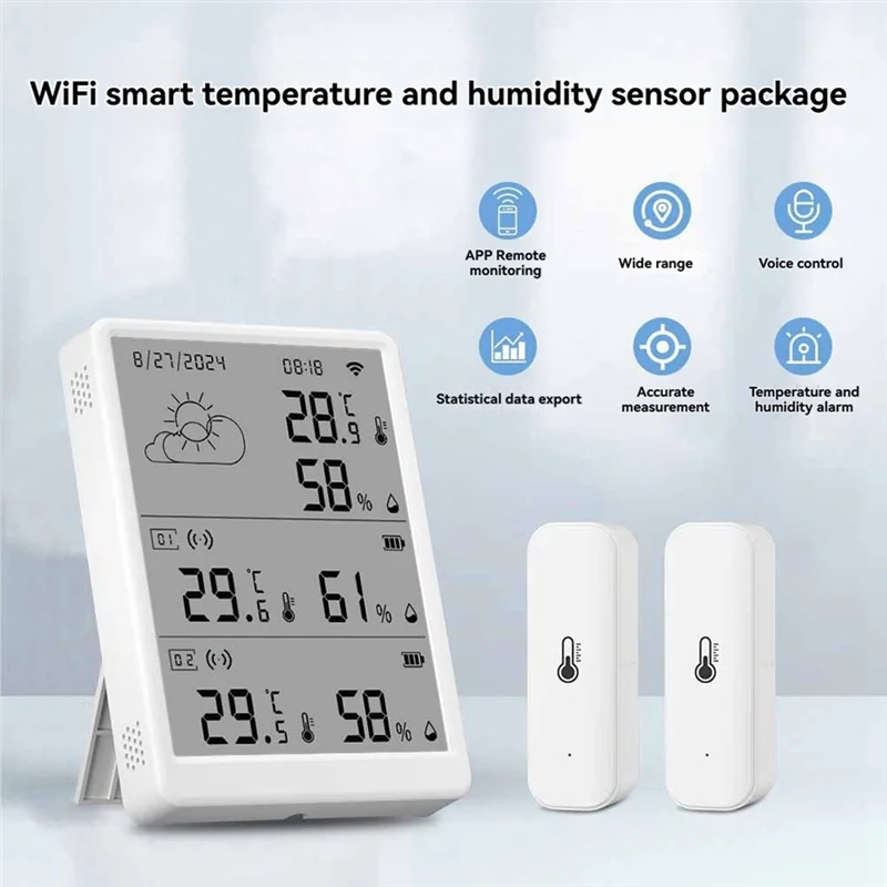 

B50C Wi-Fi умный монитор температуры и влажности с датчиком приложение дистанционное управление цифровой датчик температуры и влажности голосовое управление