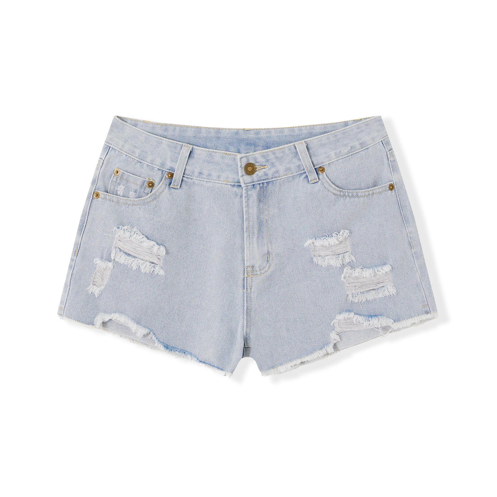 

Женские сексуальные рваные потертые джинсовые шорты, стильные джинсовые шорты с высокой талией и широкими штанинами на пуговицах и карманами