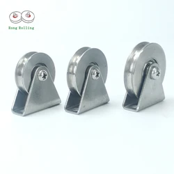 304 stainless steel material sliding u groove roller wheels with  single 635ZZ bearing,Wire rope pulley, fixed pulley.