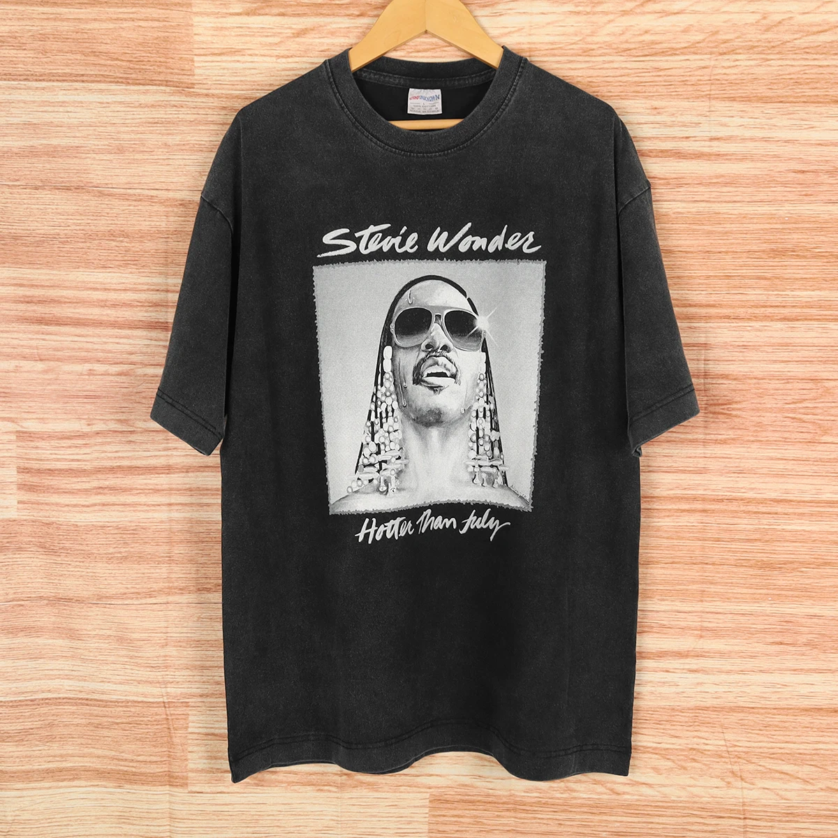 Stevie Wonder T-Shirt Hotter Than July Motown Soul Funk Rock Music T-shirt imprimé graphique à manches courtes en coton pour hommes
