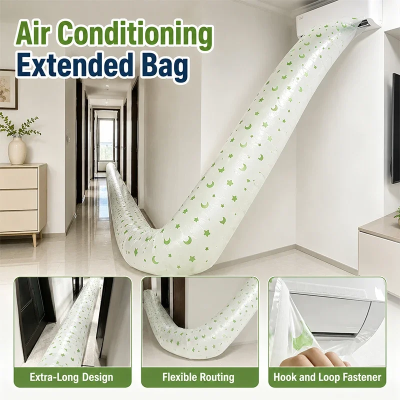 5/8//20/30M Flexible Air Conditioner Blowing Guide Duct Bag Air Conditioning Extended Bag Summer Cool Transfer Conveyor Air Pipe