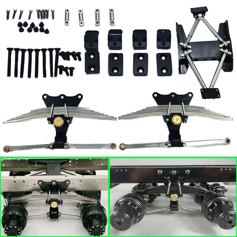 Metal The New Biaxial Back Suspension for 1/14 Tamiya RC Truck Car Scania 770S BENZ 3363 VOLVO FH16 MAN Diy Parts Toys