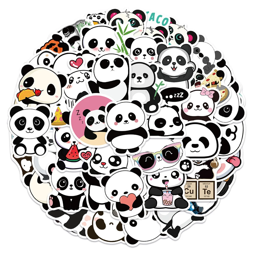 

10/30/50 шт., милые животные, панда, мультяшные наклейки, забавные креативные граффити, наклейки для багажа, ноутбука, телефона, водонепроницаемая наклейка, игрушка в подарок