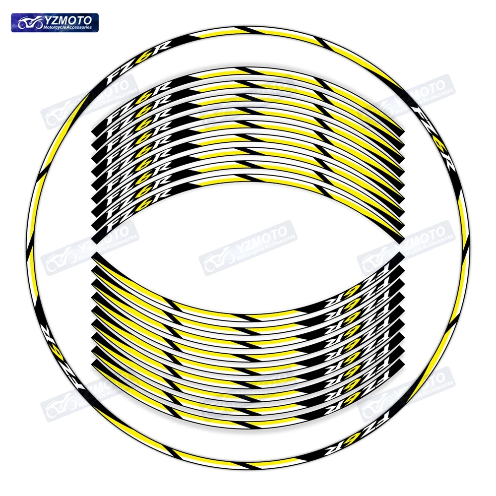 ل FZ6R دراجة نارية 17 بوصة الجبهة محور عجلات خلفي سباق ملصق مائي مقاوم للماء عاكس تعديل ملصقات حافة الزخرفية #3