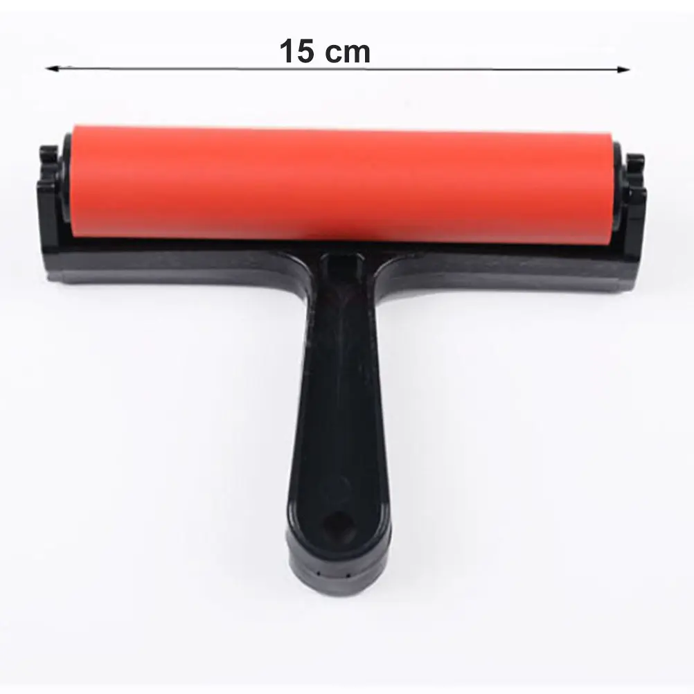 15Cm Oil Ink Roller Professional Painting Roller Plastic Handle Smooth Cover Area Easy Use for Printing Studio Stamping Brayers