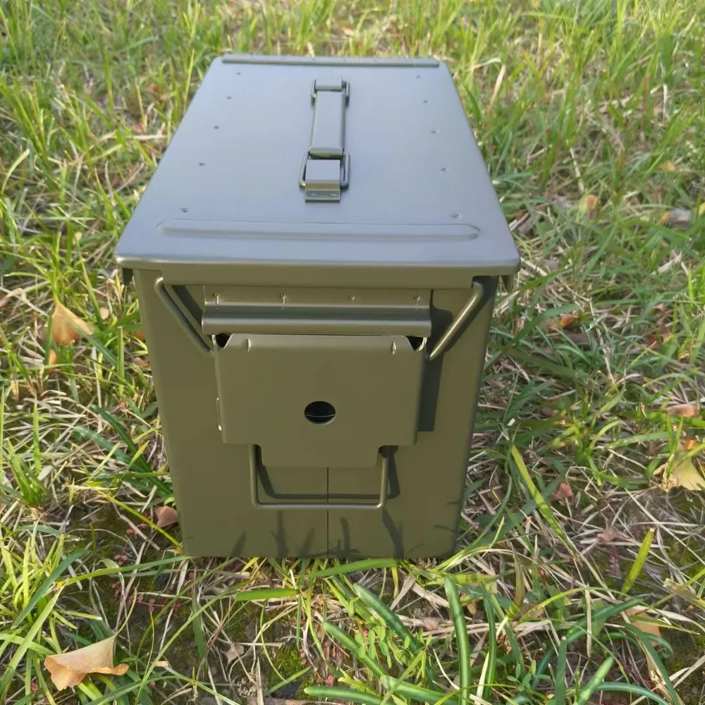High Strength Metal Ammunition Box Metal Tool Iron Storage Box Small Multifunctional Protective Portable Ammunition Empty Box