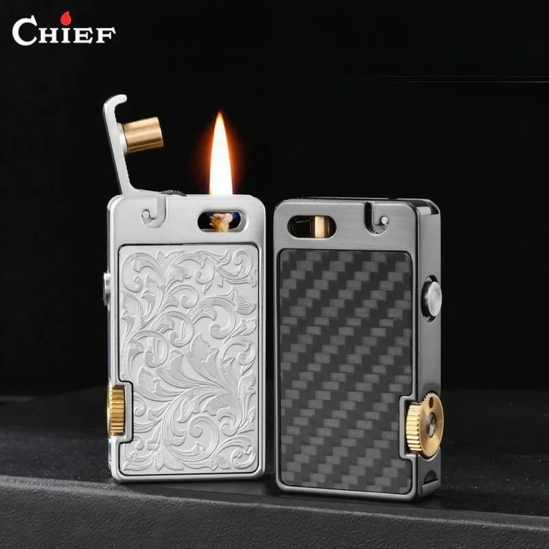 

CHIEF Creative One Click Launch Ignition Sculpture Tang Grass Personalized Retro Creative Men's High end Cigarette Lighter