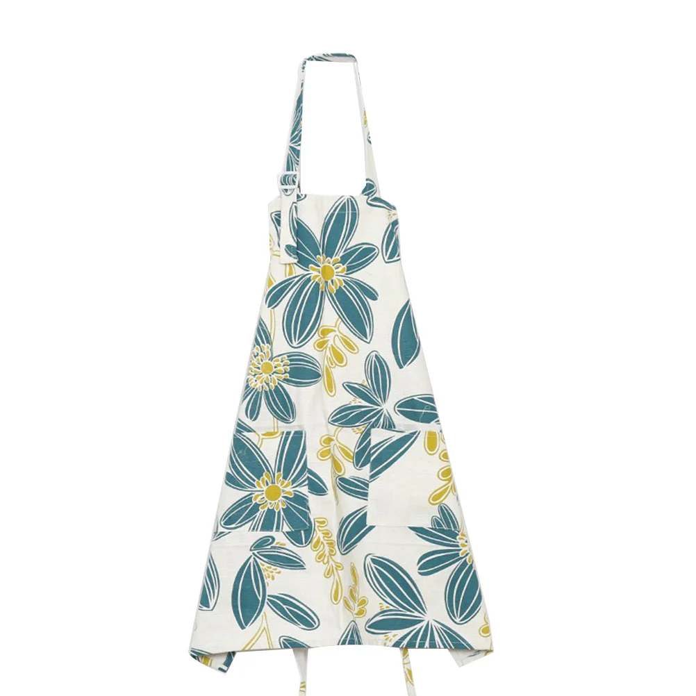 

Cotton Sleeveless Half Aprons with Adjustable Strap Pockets Household Kitchen Cooking Baking Supplies for Men Women