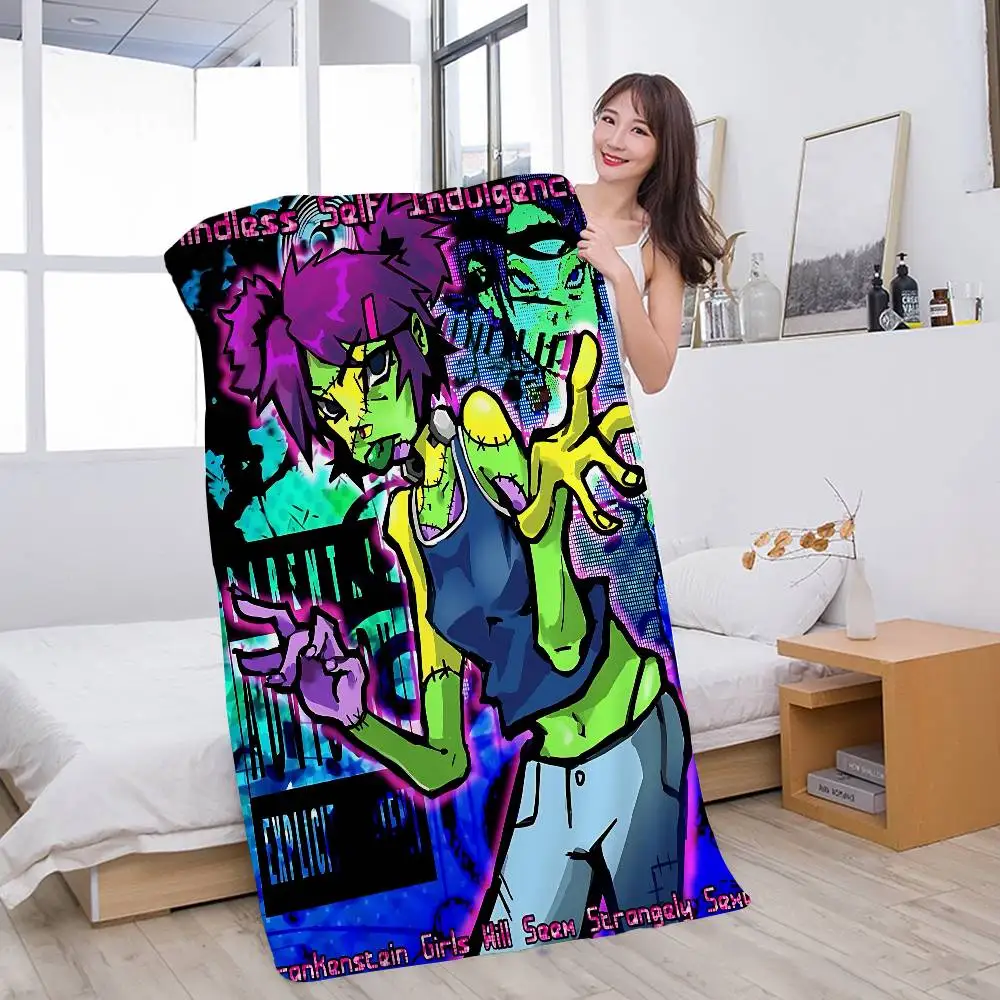 M-Mindless S-Self I-Indulgence band Bath Towel Microfiber Soft Water Absorbing Breathable For Decorative Cartoon Beach Towel