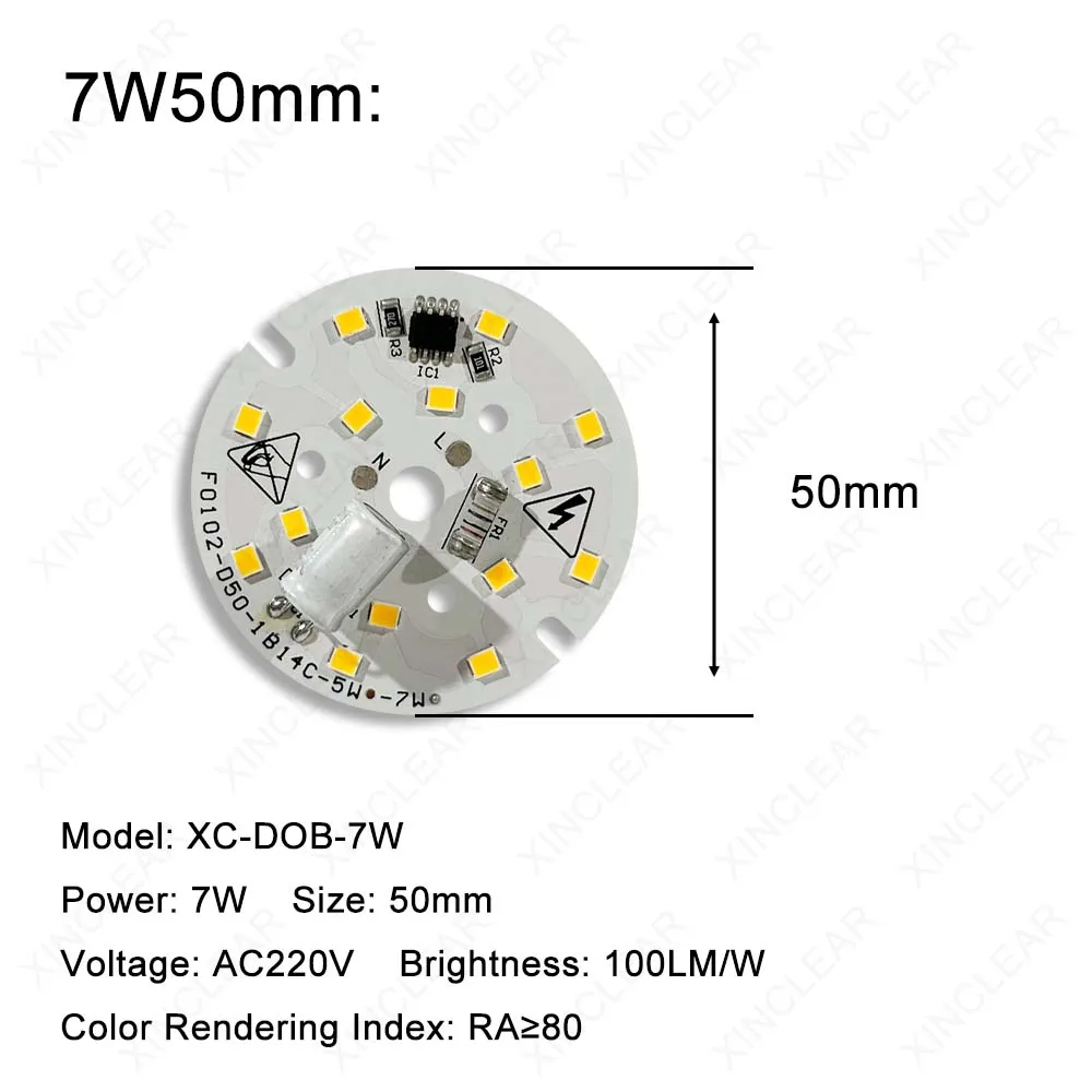 5-Pack 3W5W7W9W12W18W24W Panel światła LED ciepły biały AC 220V żarówka Panel źródła światła typu Downlight DIY zmodyfikowane akcesoria do panelu