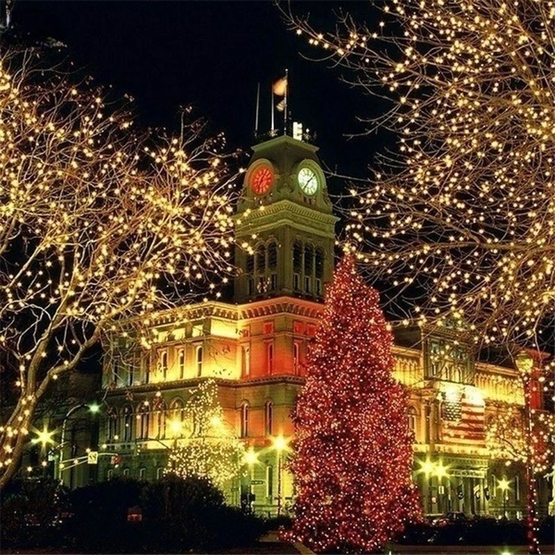 Cadena de luces LED de alambre de cobre, guirnalda de luz de hadas impermeable con USB y batería, decoración de fiesta de boda y Navidad,