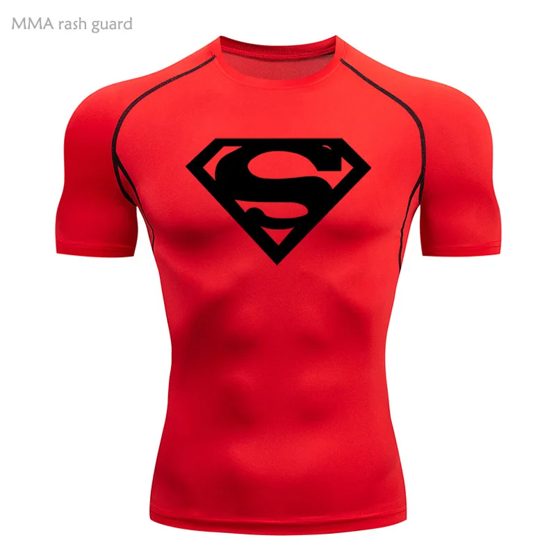 Sports Compression Shirt Men's T-Shirt Short Sleeve Quick Dry Summer Fitness Top Bodybuilder T-shirt Running Men's Gym Clothing image 6