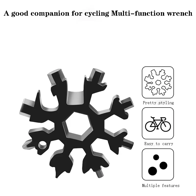 Snowflake Type 18-in-1 Multi-Function Wrench Lightweight Portable Repair Tool Alloy Octagonal Carry Anywhere Handyman Gear
