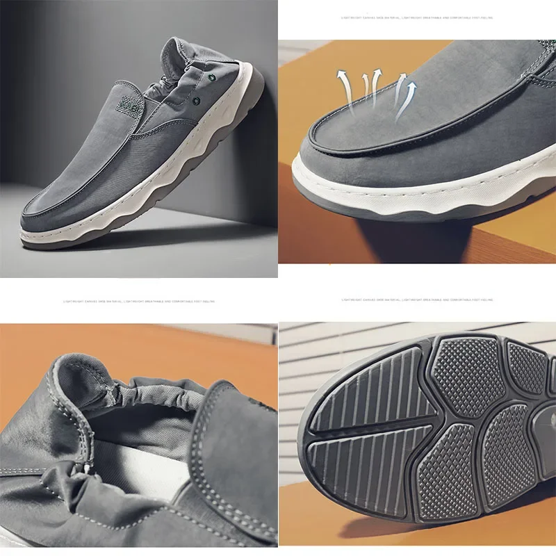 Men Shoes Ice Silk Cloth Shoes for Men Summer 2024 Breathable Men Casual Sneakers Trend Slip on Vulcanized Shoes Driving Loafers