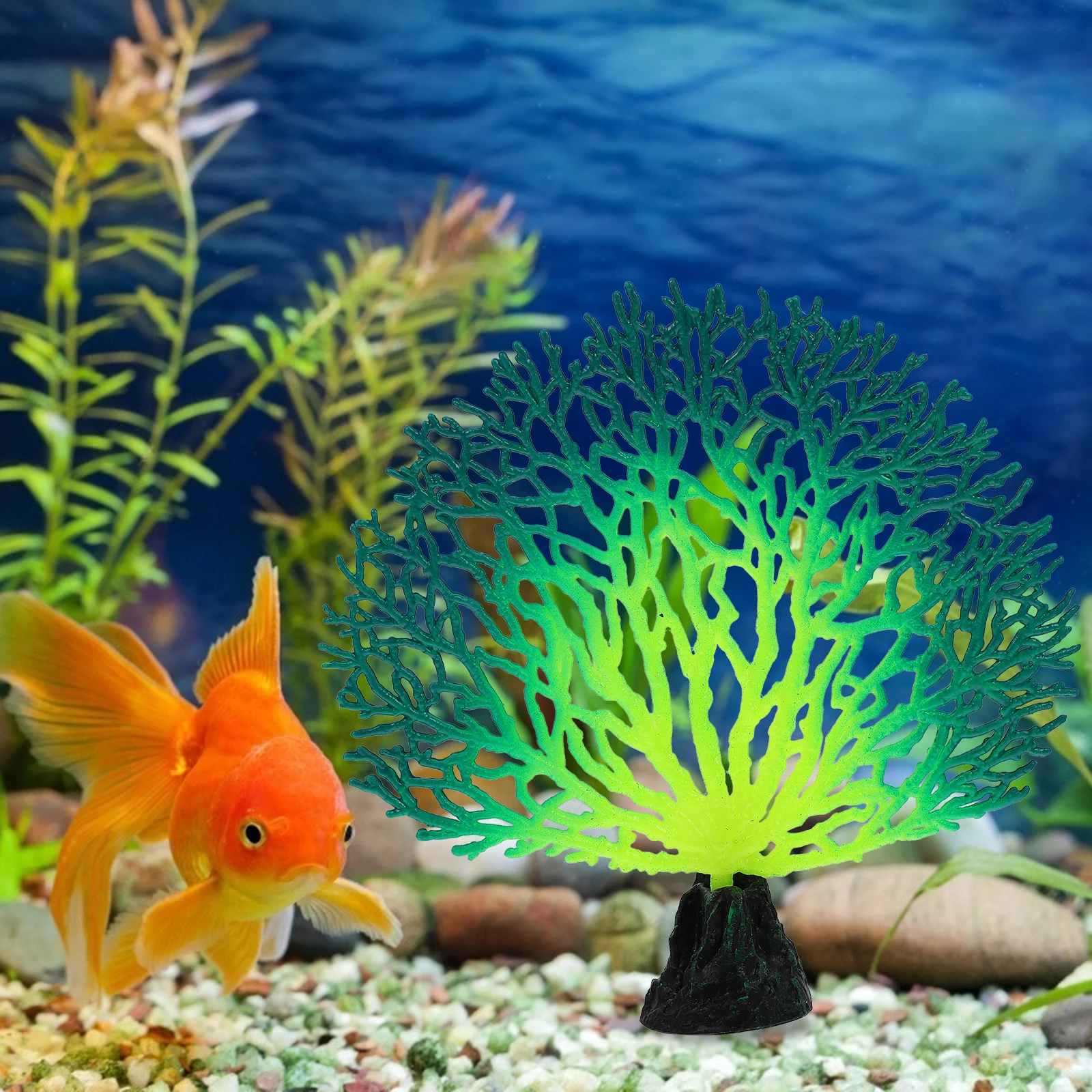 

Luminous Artificial Coral Aquarium Decor Simulation Coral Tree for Fish Tank Silicone Resin Decoration Realistic Aquatic