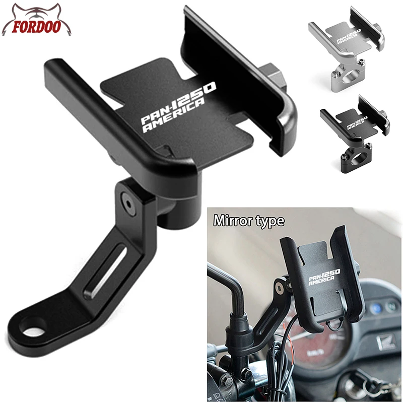 

For Harley Pan America 1250 ADV PA1250 PANAMERICA Motorcycle Aluminum Handlebar Mirror Mobile Phone Bracket GPS Stand Holder