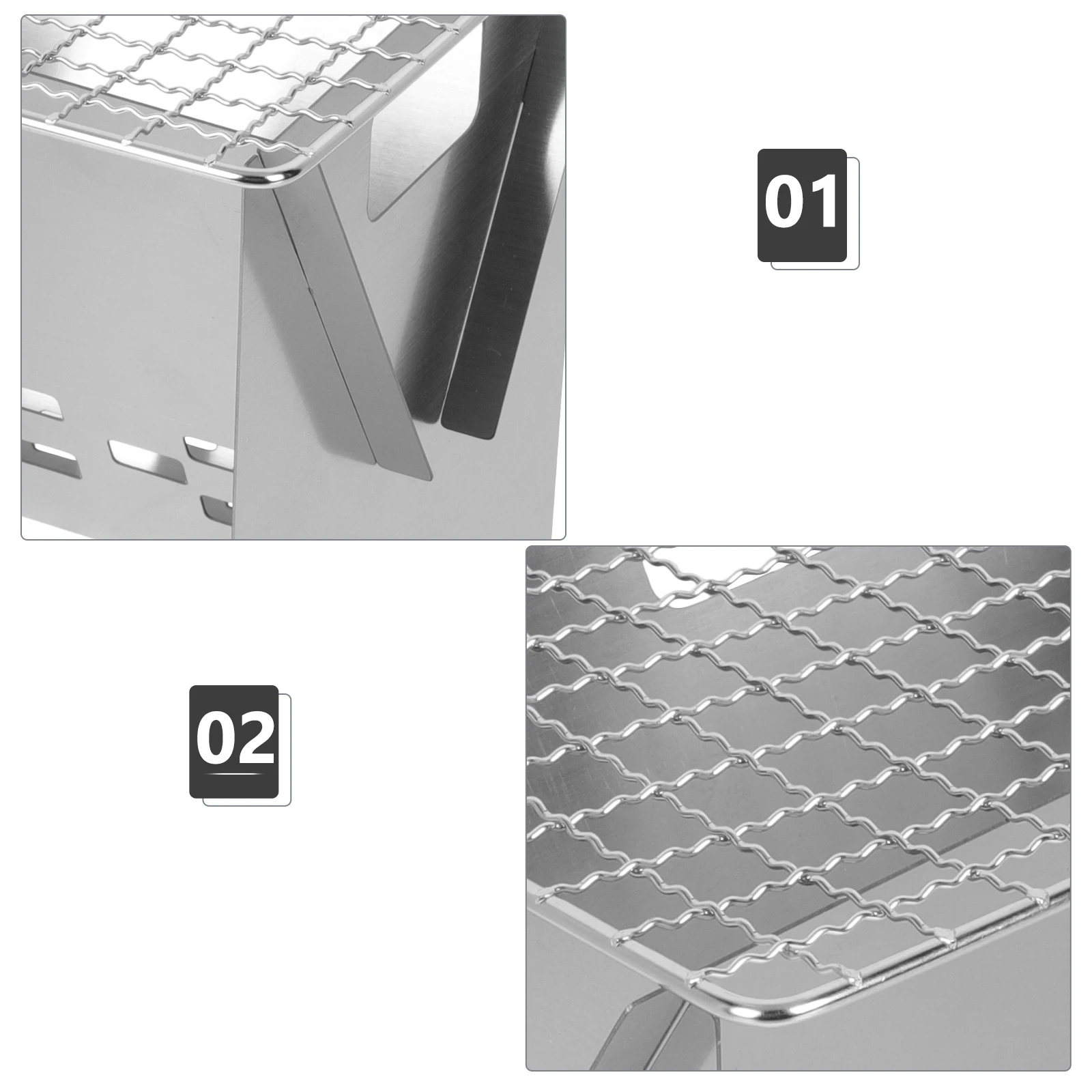 

Folding Barbecue Stove Portable BBQ Grill Stainless Steel Camping Cooking Grate Mini Foldable Charcoal Burner Durable Waterproof
