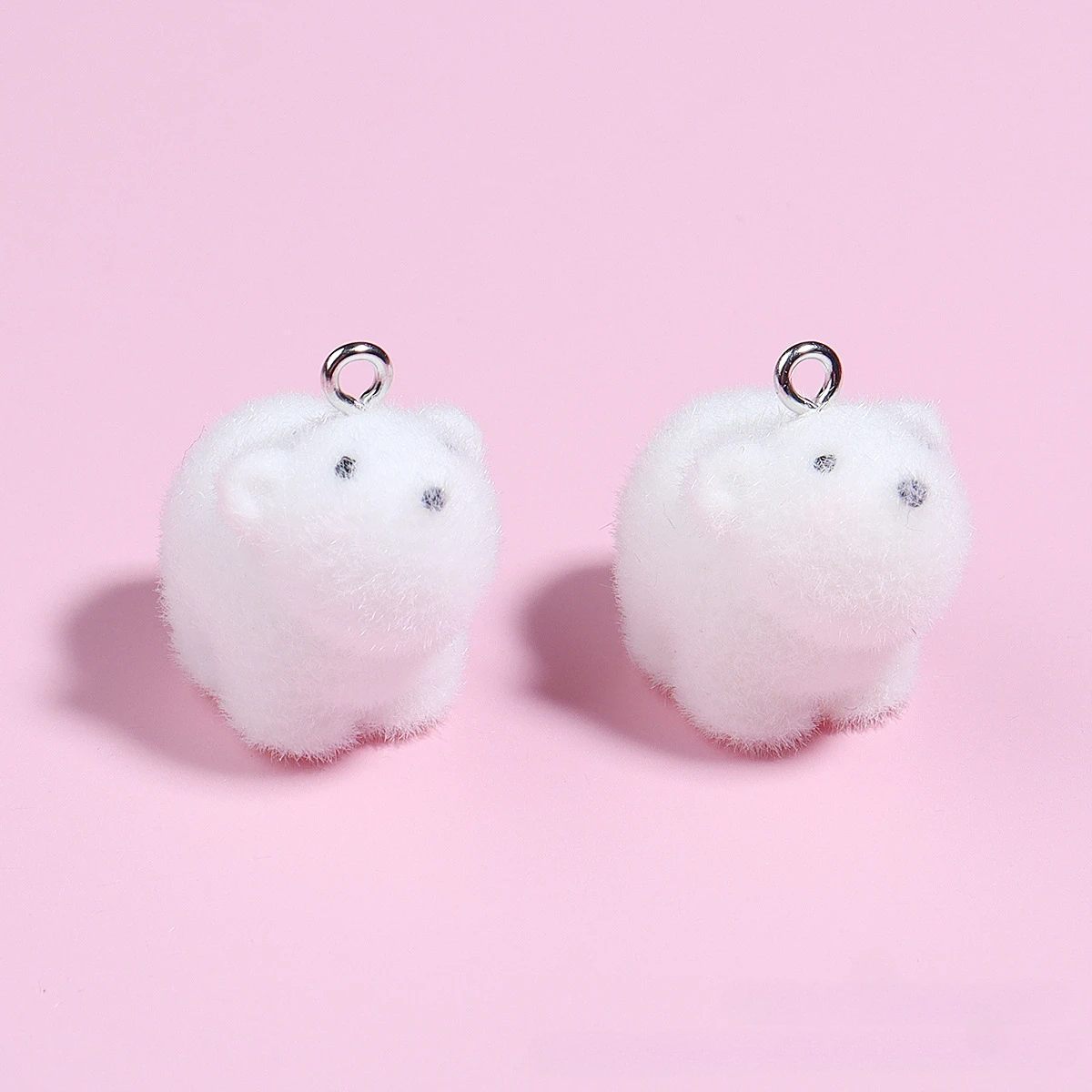 20PCS 3D Resin Flocking Cute animal Charm Mini Plush Doll Pendant for Necklace Keychain Making DIY Jewelry Accessories Wholesale